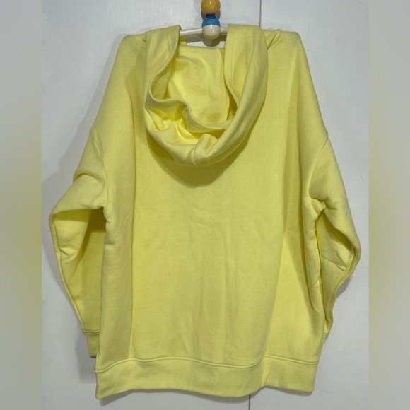 Happy Nation Big Girl Highlighter Yellow Fleece Lined Zip Hoodie Pockets Medium - Picture 3 of 8